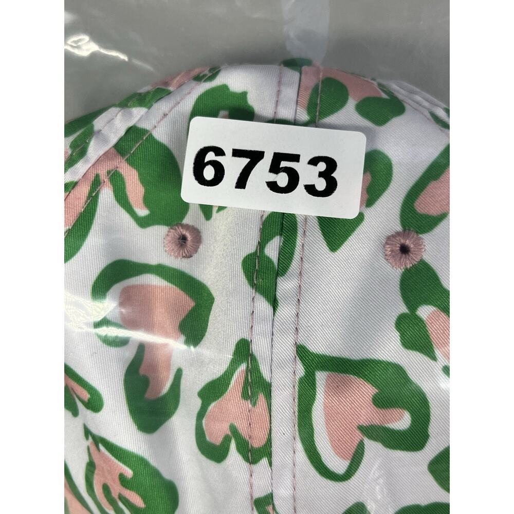 Heart Print Hat Ball Cap with Satin Lining Adjustable White Green Pink - Picture 9 of 9